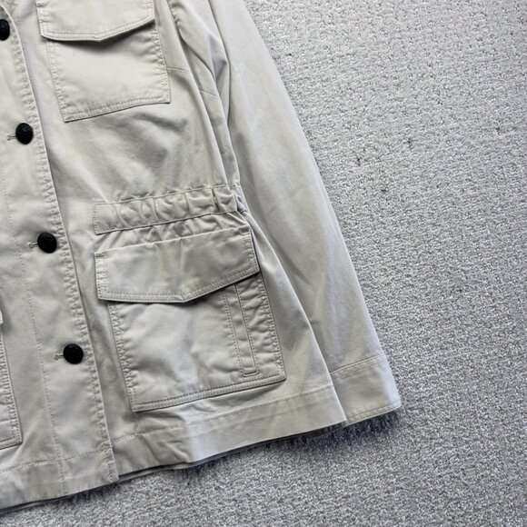 Banana Republic Jacket Wom XS Off-White Safari Utility Field Chore Coat Pockets - Picture 3 of 15
